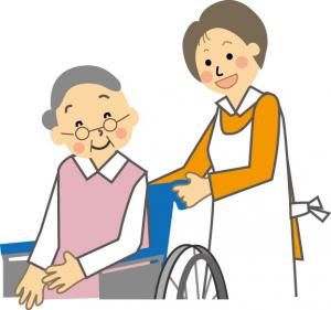 車椅子のおばあさん