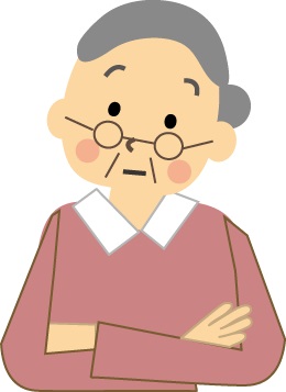 考えるおばあさん