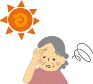 熱中症のおばあさん