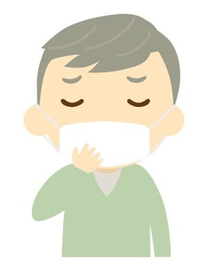 マスクする高齢男性