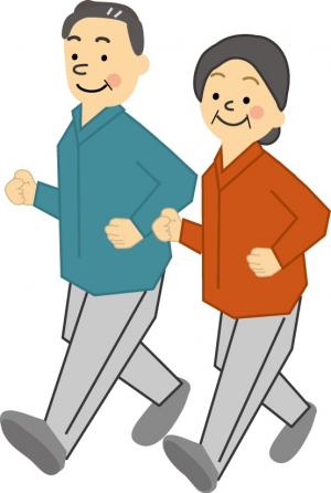 ジョギングするシニア