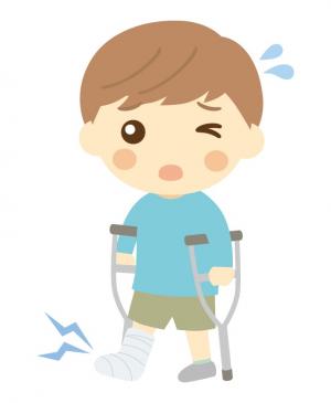 怪我している少年