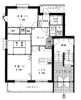 下平ハイツ　平面図