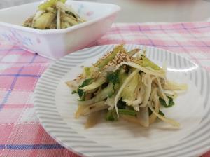 セロリとごぼうの食感がおいしいサラダです